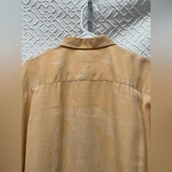 Montego Mon 100% silk Hawaiian shirt with a Parrot weave. Tangerine size Large - Picture 3 of 16